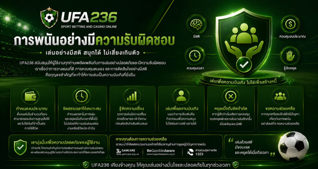 การพนันอย่างมีความรับผิดชอบ UFA236