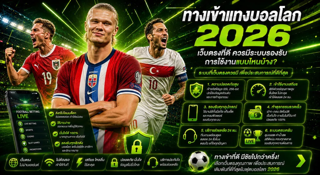 ทางเข้าแทงบอลโลก 2026 เว็บตรงที่ดี