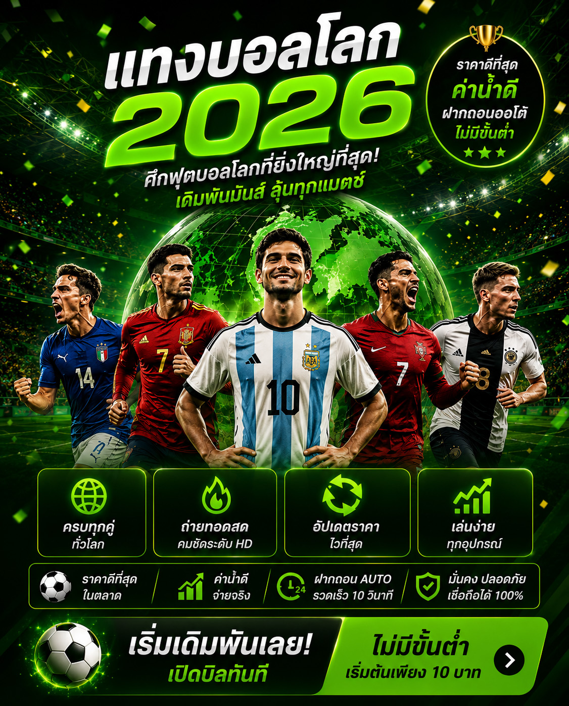 แทงบอลโลก 2026 เว็บตรง ราคาน้ำดี