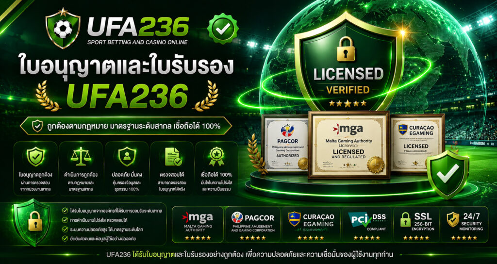 ใบอนุญาตและใบรับรอง UFA236
