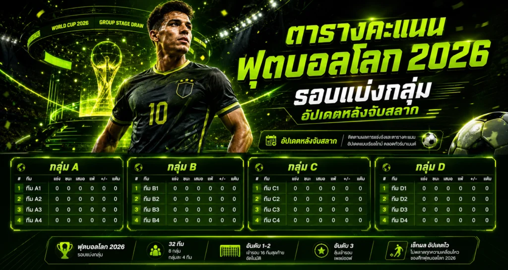 ตารางคะแนนฟุตบอลโลก 2026 รอบแบ่งกลุ่ม
