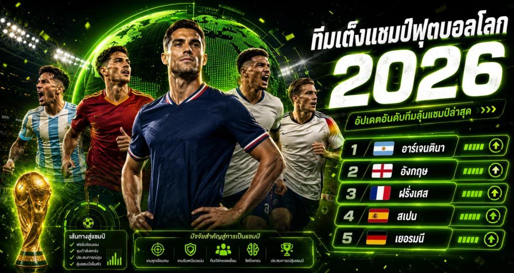 ทีมเต็งแชมป์ฟุตบอลโลก 2026 อัปเดตอันดับทีม​