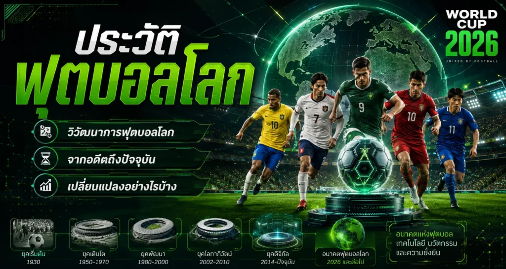 วิวัฒนาการฟุตบอลโลก จากอดีตถึงปัจจุบัน