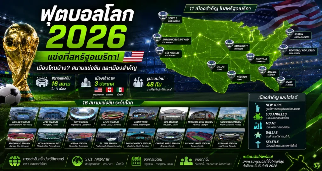 ฟุตบอลโลก 2026 แข่งที่สหรัฐอเมริกา