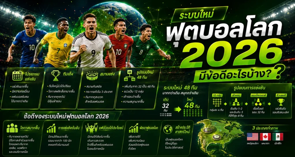 ระบบใหม่ฟุตบอลโลก 2026 มีข้อดีอะไรบ้าง