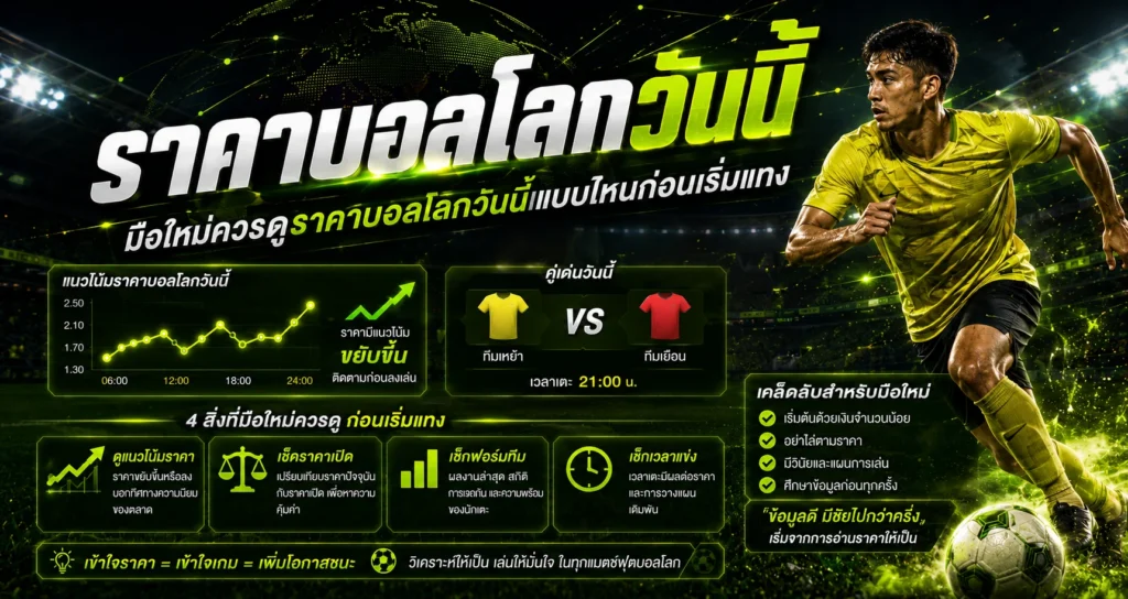 มือใหม่ควรดูราคาบอลโลกวันนี้แบบไหนก่อนเริ่มแทง​