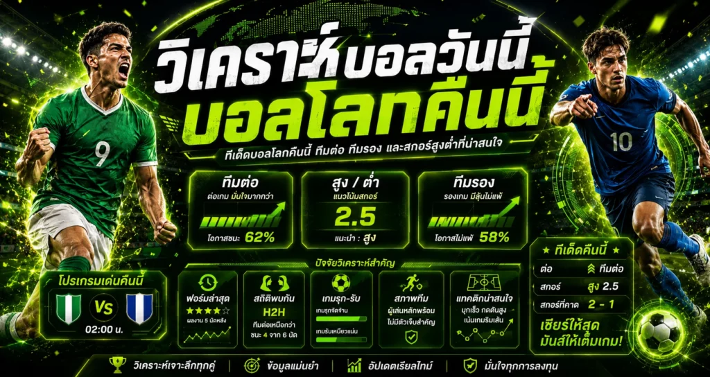 ทีเด็ดบอลโลกคืนนี้ ทีมต่อ ทีมรอง