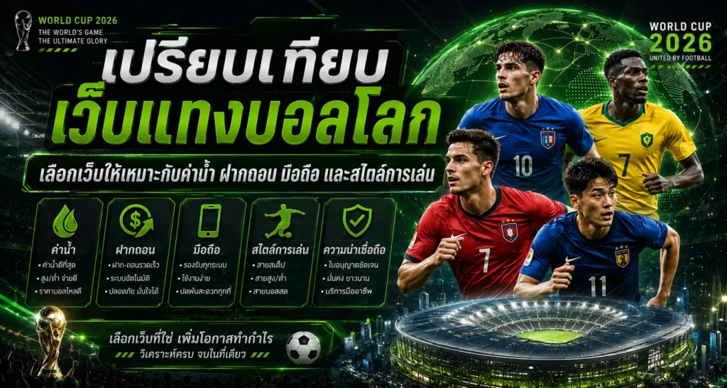 เปรียบเทียบเว็บแทงบอลโลก เลือกเว็บให้เหมาะกับค่าน้ำ